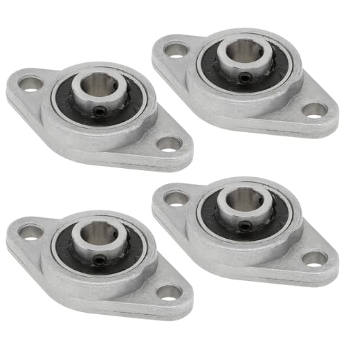 4Pcs KFL08 8mm Inner Bore Mounted Flange Mounted Pillow Block Bearings for Diameter 8mm Linear Shaft Rod T8 Lead Screw - size: KFL08(8mm)