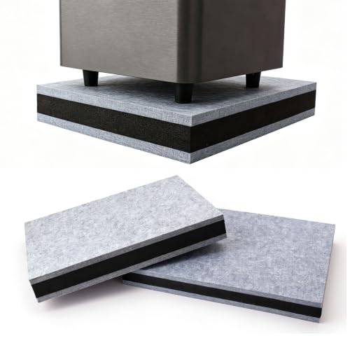 Studio Monitor Speaker Noise Isolation Pads 3-Layer Acoustic Stand Riser Foam Subwoofer Isolation Pad Audio Vibration Platform Stabilizer (Grey-Large - for 8-10 inches) - size: Grey-Large - for 8-10 inches