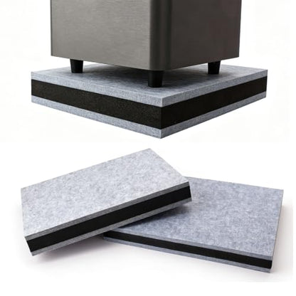 Studio Monitor Speaker Noise Isolation Pads 3-Layer Acoustic Stand Riser Foam Subwoofer Isolation Pad Audio Vibration Platform Stabilizer (Grey-Large - for 8-10 inches) - size: Grey-Large - for 8-10 inches