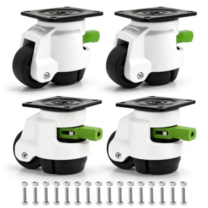 Leveling Casters with Ratchet Handle, Adjustable Casters Load 2200 Lbs