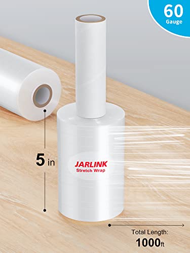JARLINK 5" x 1000' Stretch Film, Pallet Shrink Wrap W/Handles, 4 Pack - size: 5 inches