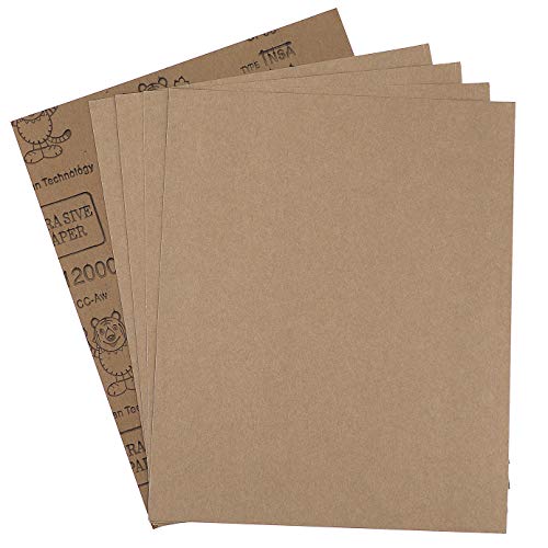 9x11 inch 5 Sheets Sandpaper, Wet or Dry 12000 High Grit Extra Fine Sand Paper, Silicon Carbide Waterproof Abrasive Pads for Automotive Sanding, Wood Turing Finishing, Metal Furniture Polishing - color: 5pcs (12000)