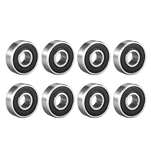 uxcell 608-2RS Deep Groove Ball Bearing 8mm x 22mm x 7mm Double Sealed High Carbon Steel Z1 Bearings 8pcs - size: 8mmx22mmx7mm