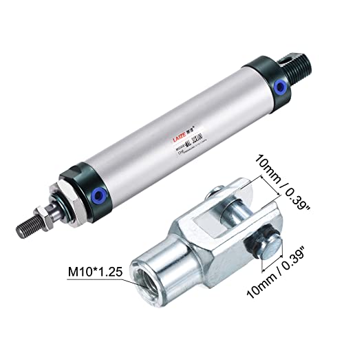 MECCANIXITY Pneumatic Air Cylinder Double Action MAL32X100 32mm Bore 100mm Stroke with Y Connector and 4Pcs Quick Fitting Set - size: 32X100 mm