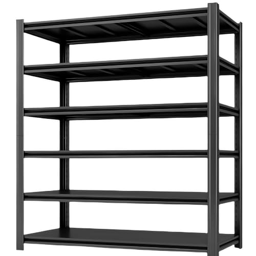 6-Tier Heavy Duty Garage Shelving, 6,000 lbs Capacity Adjustable Metal Storage Shelving Unit for Garage, Basement, Warehouse & Workshop, 55" W x 24" D x 84" H - size: 6T 55" W x 24" D x 84" H