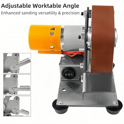 Electric Jewelry Making Belt Sander Tool, 4000-9000RPM Ring Making Knife Sharpener Kit, Mini Bench Grinder Polisher Machine for Woodworking Metalworking Jewelry Making