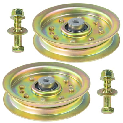 2 Pack 753-08171 756-04129B Idler Pulley for Cub Cadet 50" RZT 50 - color: M2 2x756-04129B Yellow