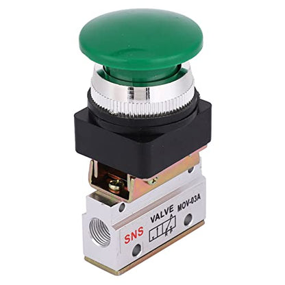 2 Position 3 Way Pneumatic Mechanical Valve MOV-03A G1/8" PT Mushroom Push Button Switch Air Mechanical Valve
