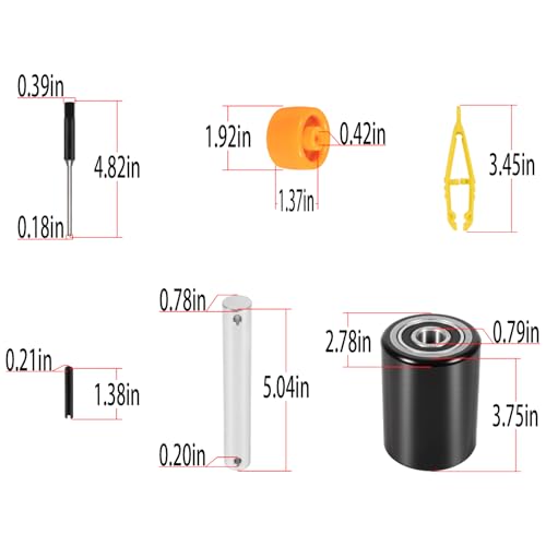 PTH50 Front Load Wheels Kit for Crown Pallet Jack 2.75"x3.75" 20mm Bearings