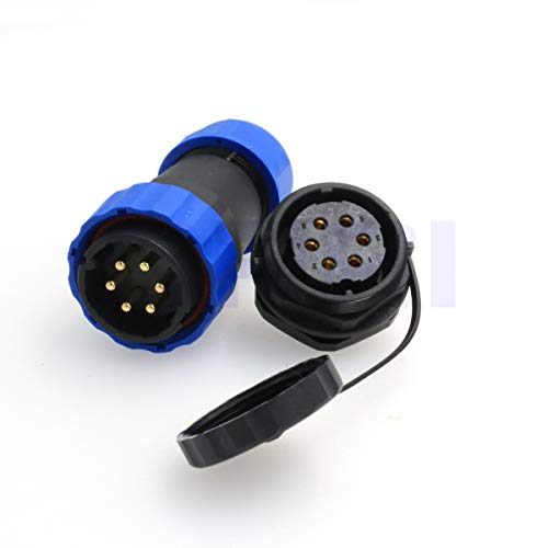 HE29 6pin 28mm Panel Mount 25A Male Plug Female Chassis Socket Audio Video led Project Waterproof IP68 Circular (6 pin) - size: 6 pin