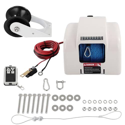 cciyu 12V Electric Free Fall Anchor Winch with Wireless Remote Control