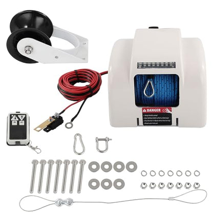 cciyu 12V Electric Free Fall Anchor Winch with Wireless Remote Control