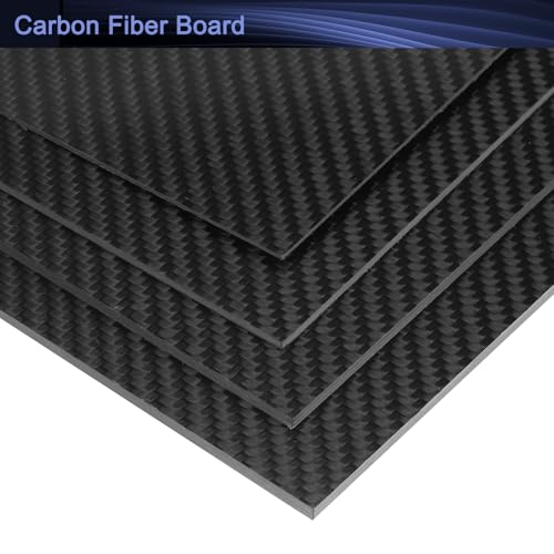 MECCANIXITY 2 Pcs 3K Carbon Fiber Plate Panel Sheets, 250 x 100 x 1mm Carbon Fiber Board Plate Flexible for RC Aircraft, Model Car, Auto Parts (Twill Bright) - size: 250 x 100 x 1mm