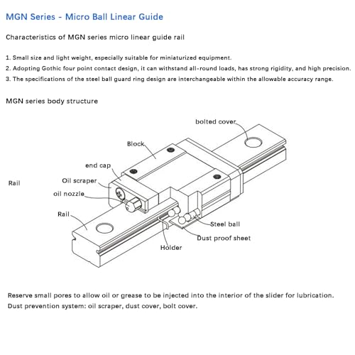 MGN3 Linear Rail 80mm 3.15" 4PCS MGN3 Miniature Linear Motion Slide Rail + 4PCS MGN3H 3mm Linear Sliding Bearing Carriage Block Black for 3D Printer and CNC Machine - size: L: 80mm / 3.15 inch, style: MGN3 Rail + H Block