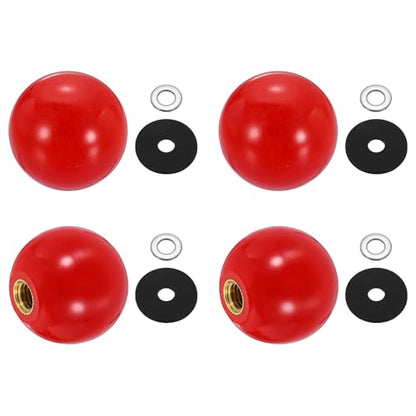uxcell 4Pcs Threaded Ball Knobs, M8 x 32mm Phenolic Plastic Thread Ball Handles Balls Nuts Knob Caps Nut Balls with Threaded Insert for Machine Lever Handle DIY Project, Red - color: Red, size: M8 x 32mm