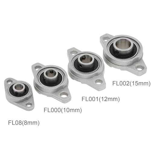 4Pcs KFL002 15mm Inner Bore Mounted Flange Mounted Pillow Block Bearings for Diameter 15mm Linear Shaft Rod T8 Lead Screw - size: KFL002(15mm)