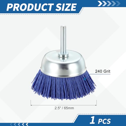 1Pack 2.5" Wire Brush for Drill with 1/4" Round Shank