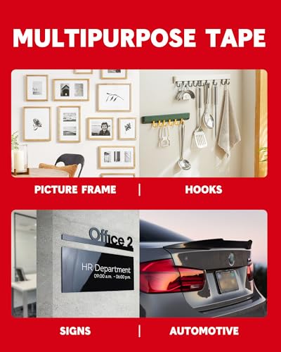 HitLights Double Sided Tape Heavy Duty, Strong Adhesive, 24.6ft x 1in - size: 1 in x 24.6 ft