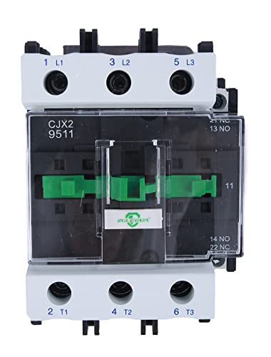 AC Contactor, CJX2-95A*24V AC, Screw Clamp Terminals, DIN Rail Installation, 3 Pole+Auxiliary 1NO+1NC, Motor Control - color: 95A, size: 24 Volt