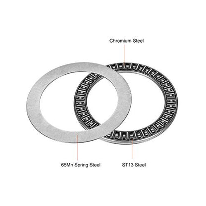 uxcell AXK7095 Needle Roller Thrust Bearings with 2 Washers, 70mm Inner Diameter, 95mm OD 4mm Width Chrome Steel - size: 70x95x4mm