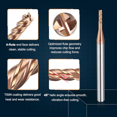 Carbide End Mill 2mm Dia 10mm Cut L 50mm L 4mm Shank 4 Flute - size: 2mm Dia - 10mm CL - 50mm L - 4mm Shank