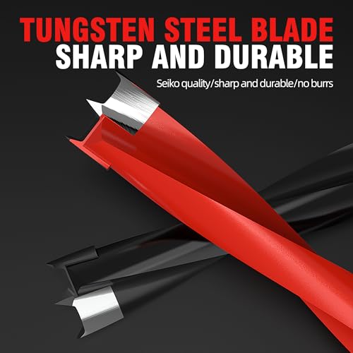 HUHAO 12mm Carbide Tipped Brad Point Boring Bit, Left Hand Dowel Drill Bits - size: 12mm Dia x 70mm Long x 10mm Shank L