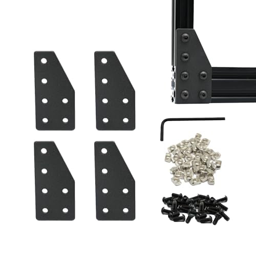 4 Sets Joint Plate Connector Corner Bracket for 2040 Aluminum Extrusion - size: 2040 4 Pcs 6 Hole L