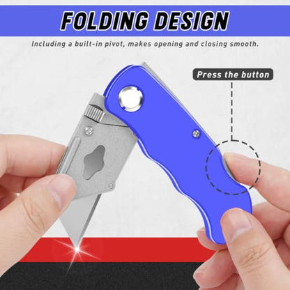 JETMORE 4 Pack Box Cutter Folding Utility Knife Razor Knife Carpet Knife - color: 4 Pack-c