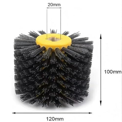 SIGNI Abrasive Nylon Drawing Wheel Drum Burnishing Polishing Brush for Wood Furniture Floor Polishing 120X100mm 240 Grit 1pack - size: 240 Grit, Black