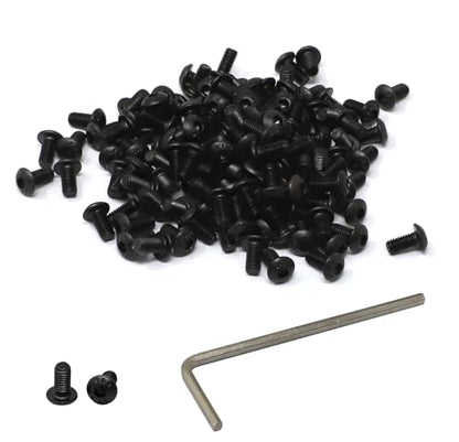 iexcell 100 Pcs M3 x 6mm Thread Pitch 0.5 mm Alloy Steel 12.9 Grade Hex Socket Button Head Cap Screws Bolts Kit, Black Oxide Finish - size: M3 x 6mm