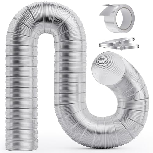 HOOMESUN 4 Inch 8FT Semi Rigid Dryer Duct, Vent Hose for Improved Airflow - size: 4in 8ft