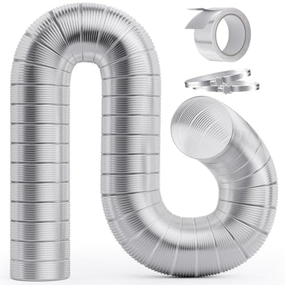 HOOMESUN 4 Inch 8FT Semi Rigid Dryer Duct, Vent Hose for Improved Airflow - size: 4in 8ft