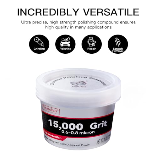 Diamond Paste Polishing Compound, 15,000 Grit, 50 G/1.76 Oz, Mirror Finish - size: 15,000Grit, style: 1.78 oz (50g)