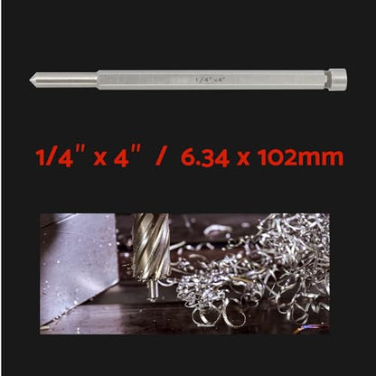 S&F STEAD & FAST Pilot Pin 1/4" x 4", 2-Pc for Annular Cutter - size: Pilot Pin for Annular Cutter, 1/4" x 4"