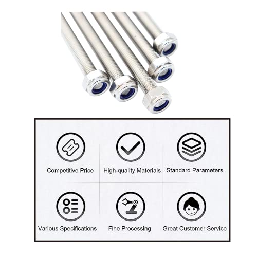 M16x250mm Threaded Rod 2 pcs 304 Stainless Steel Metric Fully - size: M16*250mm