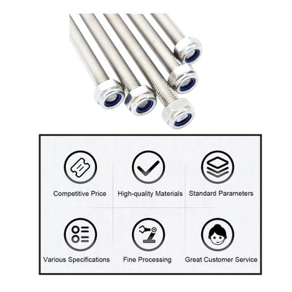 M16x250mm Threaded Rod 2 pcs 304 Stainless Steel Metric Fully - size: M16*250mm