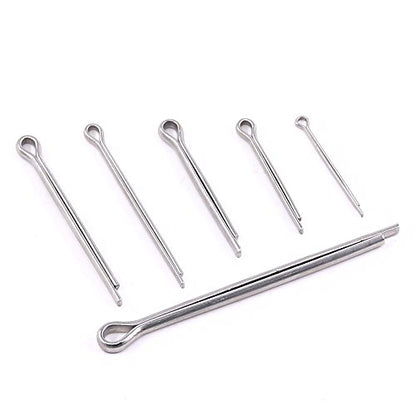 Glarks 90Pcs 304 Stainless Steel Cotter Pin Clip Key Fastner Fitting Assortment Kit