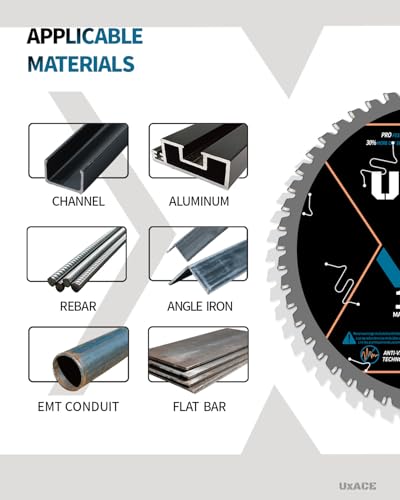 6-1/2-Inch 48-Tooth Circular Saw Blade, 5/8-Inch Arbor, Ferrous Metal, Steel Cutting Blade, Carbide Tip, Thin Kerf, for Channel, EMT Conduit, Angle Iron, Threaded Rod, Flat Bar - size: 6-1/2", 5/8'' Arbor, 48T