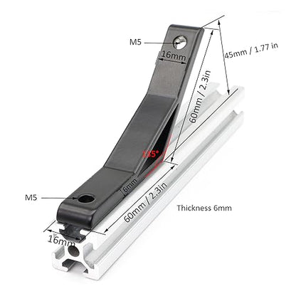 8 Sets 135 Degree 2020 Aluminum Extrusion Accessories Angle Bracket - style: 135D20-8P