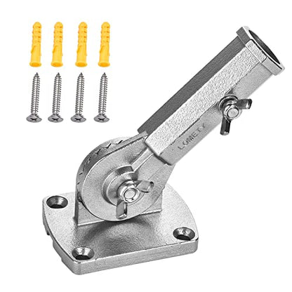 Stainless Steel Flag Pole Holder Heavy Duty Multi-Position Flag Pole Bracket Multi-Angle Adjustment wall mounting Bracket for 1 inch Flag Pole(Silver) - color: silver flag pole holder