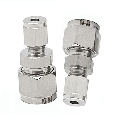 Yoebor 304 Stainless Steel Reducer Compression Union 1/4" OD x 3/8" OD 2pc - size: 1/4" x 3/8" Compression