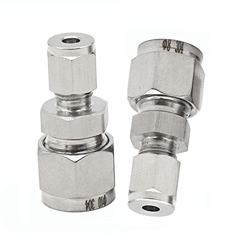 Yoebor 304 Stainless Steel Reducer Compression Union 1/4" OD x 1/8" OD 2pc - size: 1/8" x 1/4" Compression
