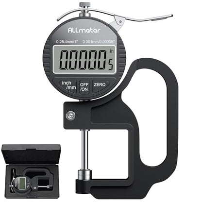 Digital Thickness Gauge 0-25.4mm,0.001mm Precision with LCD Display - size: 0-25.4mm,0.001mm