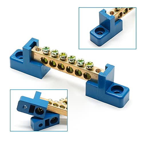 Bonsicoky Ground Bus Bar Terminal Block, 2Pcs