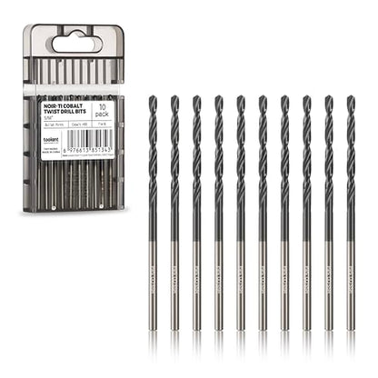 toolant 5/64" Cobalt Drill Bit Set TiAlN Coated, 10Pcs - size: 5/64 in (10pcs)