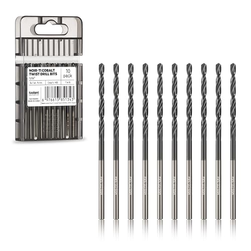 toolant 5/64" Cobalt Drill Bit Set TiAlN Coated, 10Pcs - size: 5/64 in (10pcs)