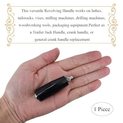 Revolving Handles Knob Handwheel M6 x 60mm Male Threaded Stem Lathe Crank Handle Trailer Jack Knob Thread Handle Grips Crank Hand Wheel with Nuts Machine Rotating Handles Black Plastic Metal 1 Set - size: M6 x 60mm-1P