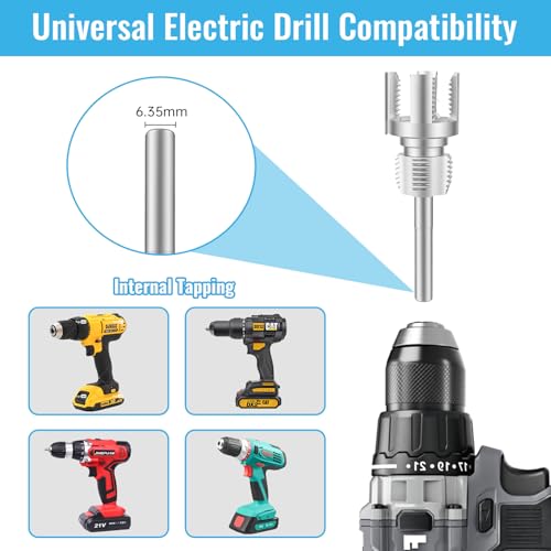 3PCS Integrated PVC Pipe Threader Tool - 1/2" & 3/4" & 1" Dual-Function Internal External Pipe Threading Tool for Water Pipe, Electric Drill Compatible Heavy-Duty Pipe Thread Cutting Tool Set (3 Size)