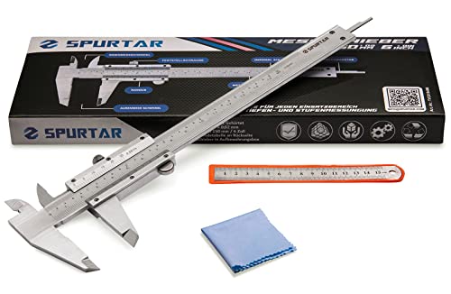 Spurtar Vernier Caliper Measuring Tool 6 inch/150mm, Non Digital Calipers