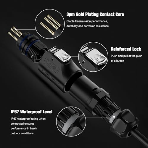 3 Pin Waterproof M16 Plastic Aviation Connector 10A 400V - style: 3PIN